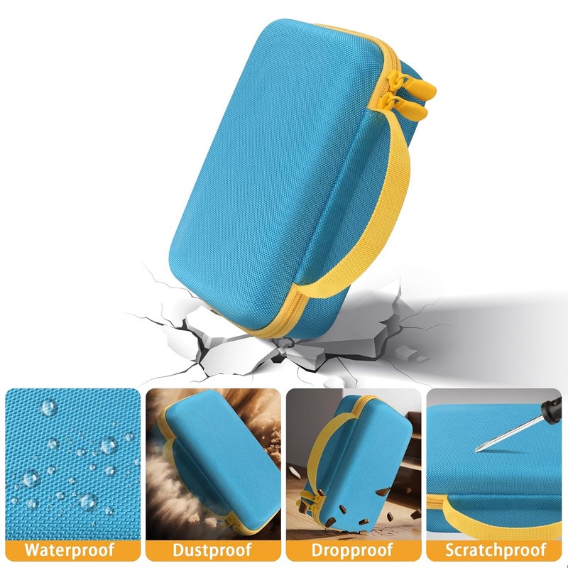 Baval Case Compatible with 3Doodler Start+ Essentials/3Doodler Flow 3D Printing Pen,Storage Holder for 3D Pen PLA Filament and Charger (Blue Case,Yellow Zipper) - Image 5